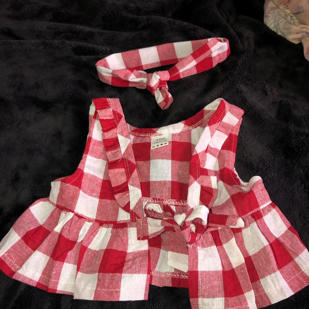 Baby Matching open tie top and bow 18-24 M